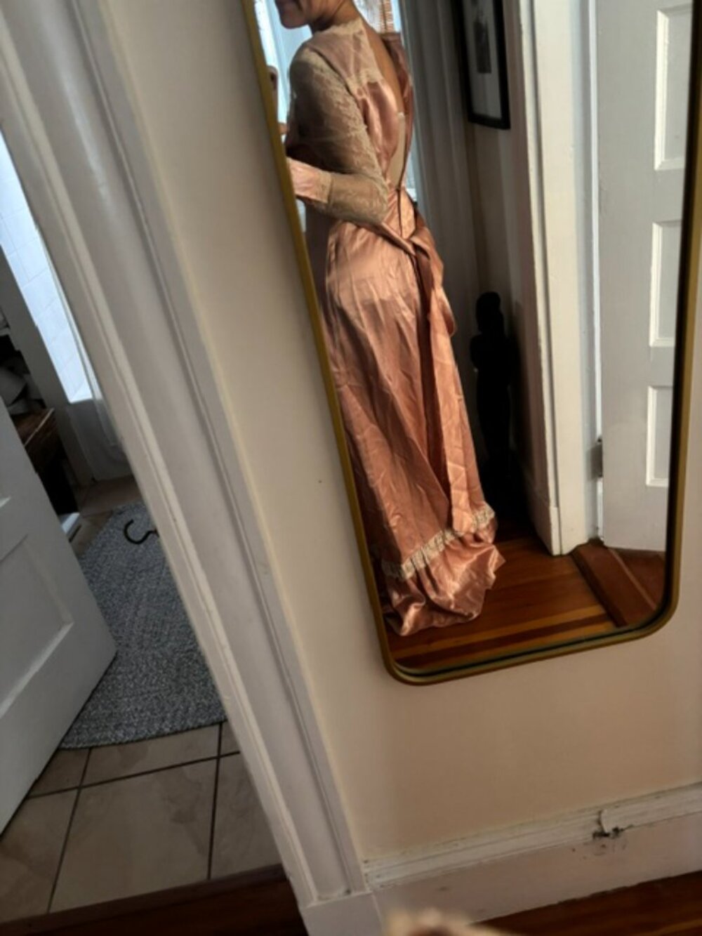 Vintage XS Gunne Sax Pink satin and lace dress - Picture 2 of 9
